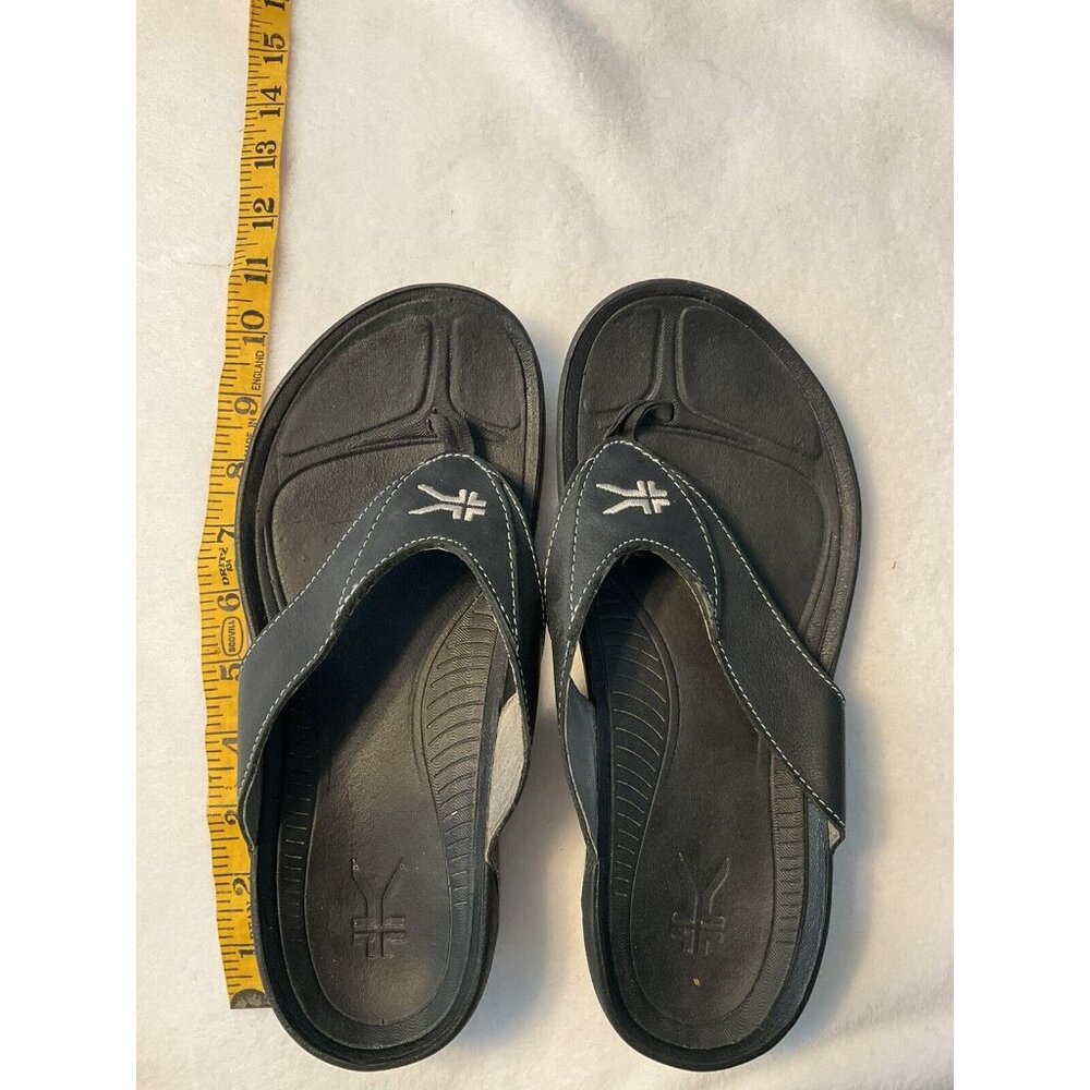 Kuru Suomi Women’s Sz 9  Flip Flop Sandals Black Flat Heel Thong Comfort
